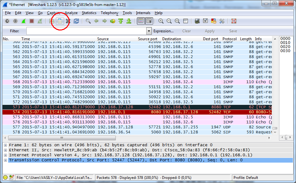 wireshark captures what kind of traffic